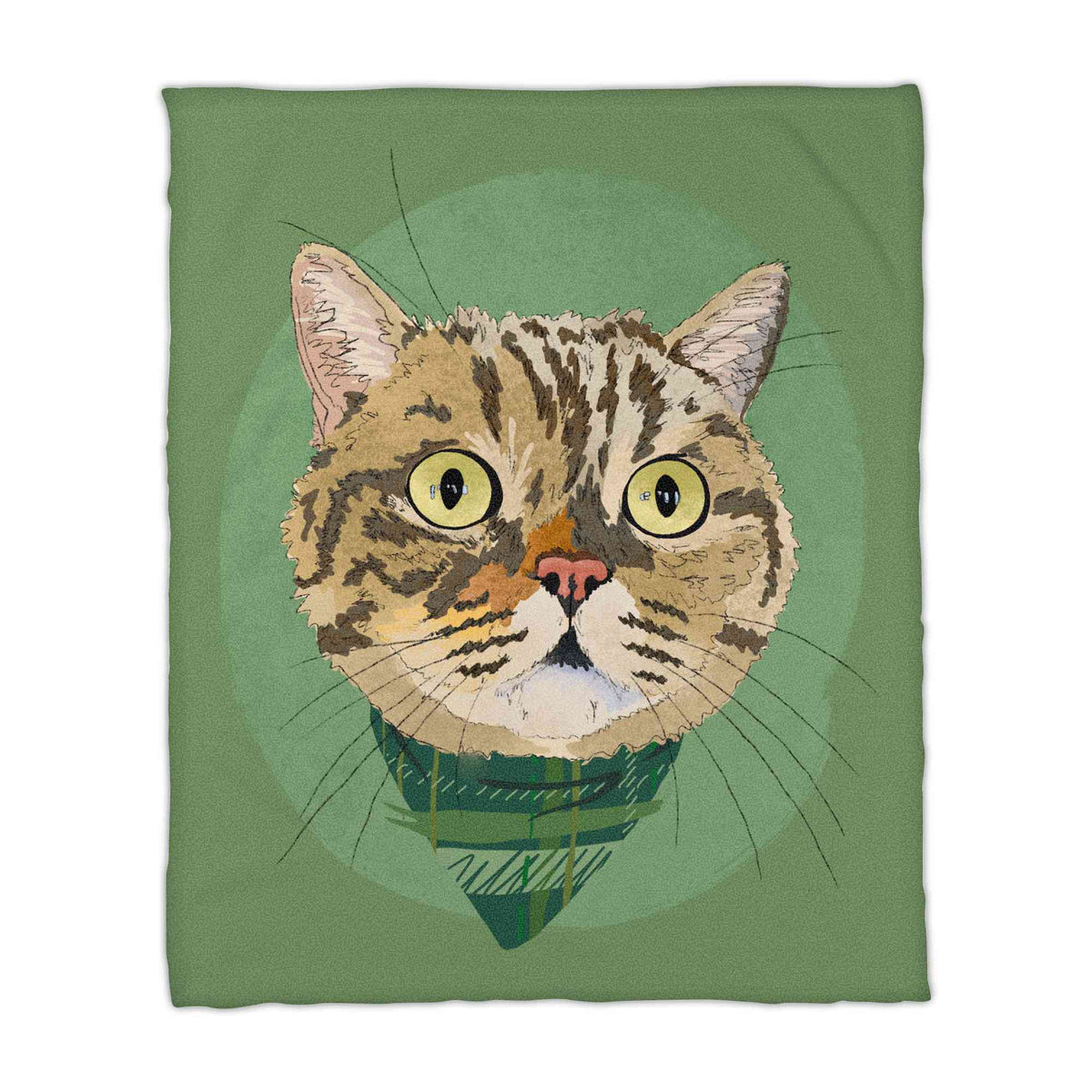Custom Cat Pet Portrait Fleece Blanket
