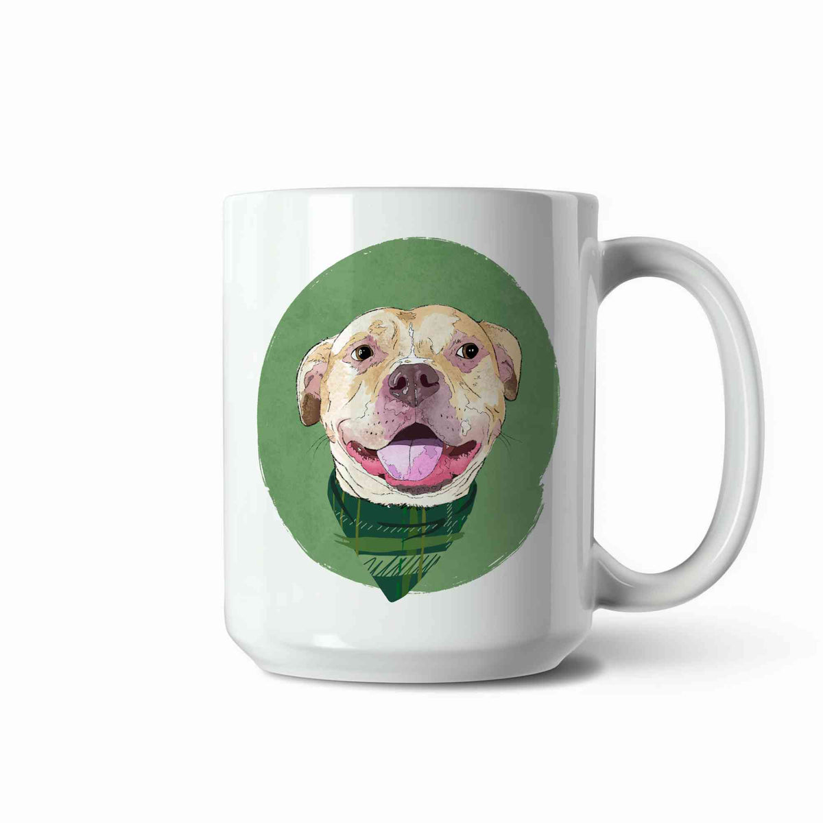 Custom Dog Pet Portrait 15oz Mug